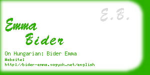 emma bider business card